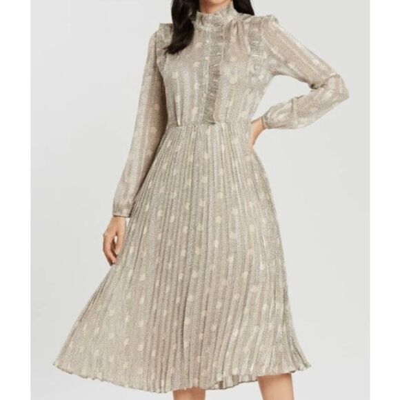 ba&sh Paris Pleated Midi Dress US Sz. 6 - Picture 1 of 12